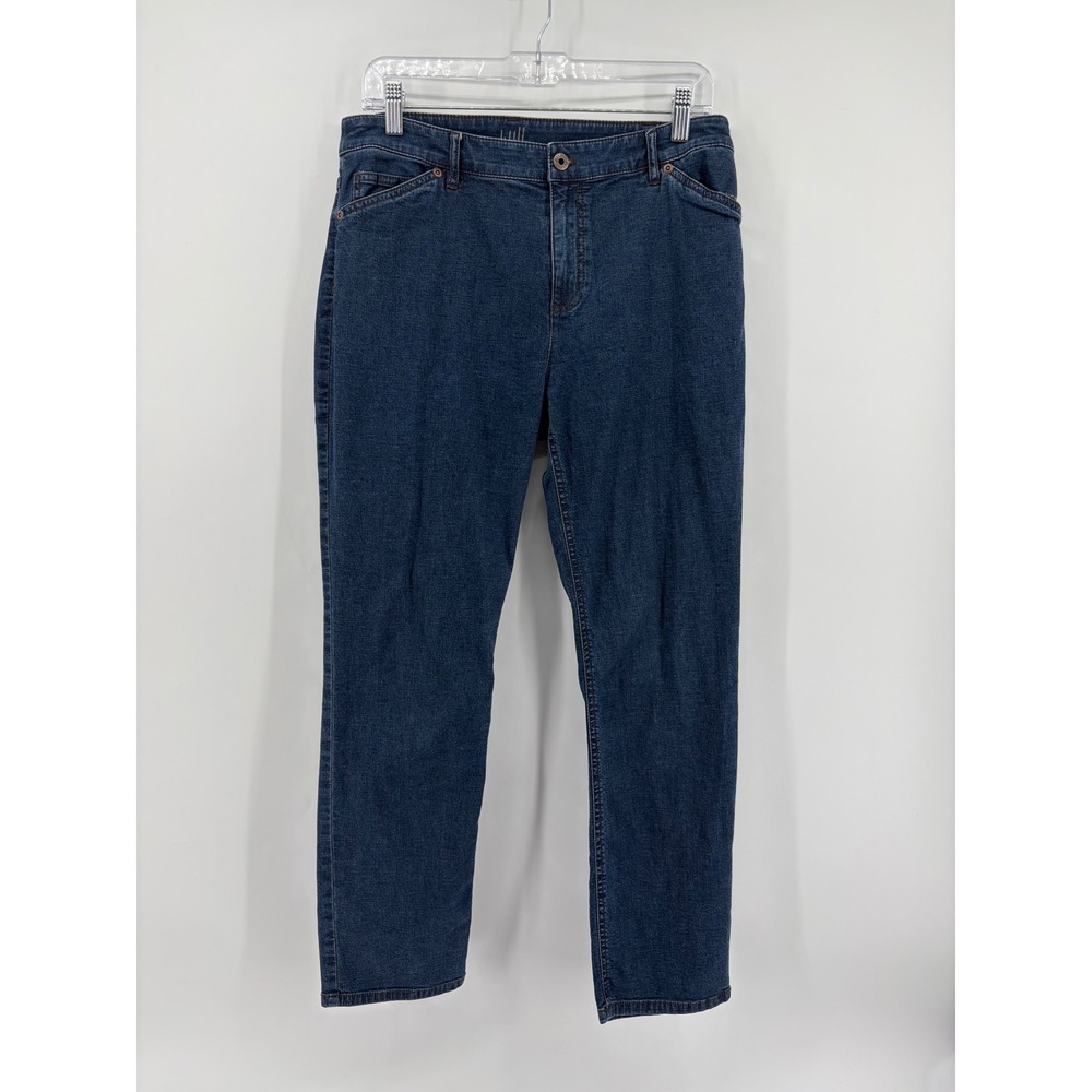 J. Jill Womens 10 Blue Jeans Slim Ankle Tried & True Fit Stretch Dark‎ Indigo